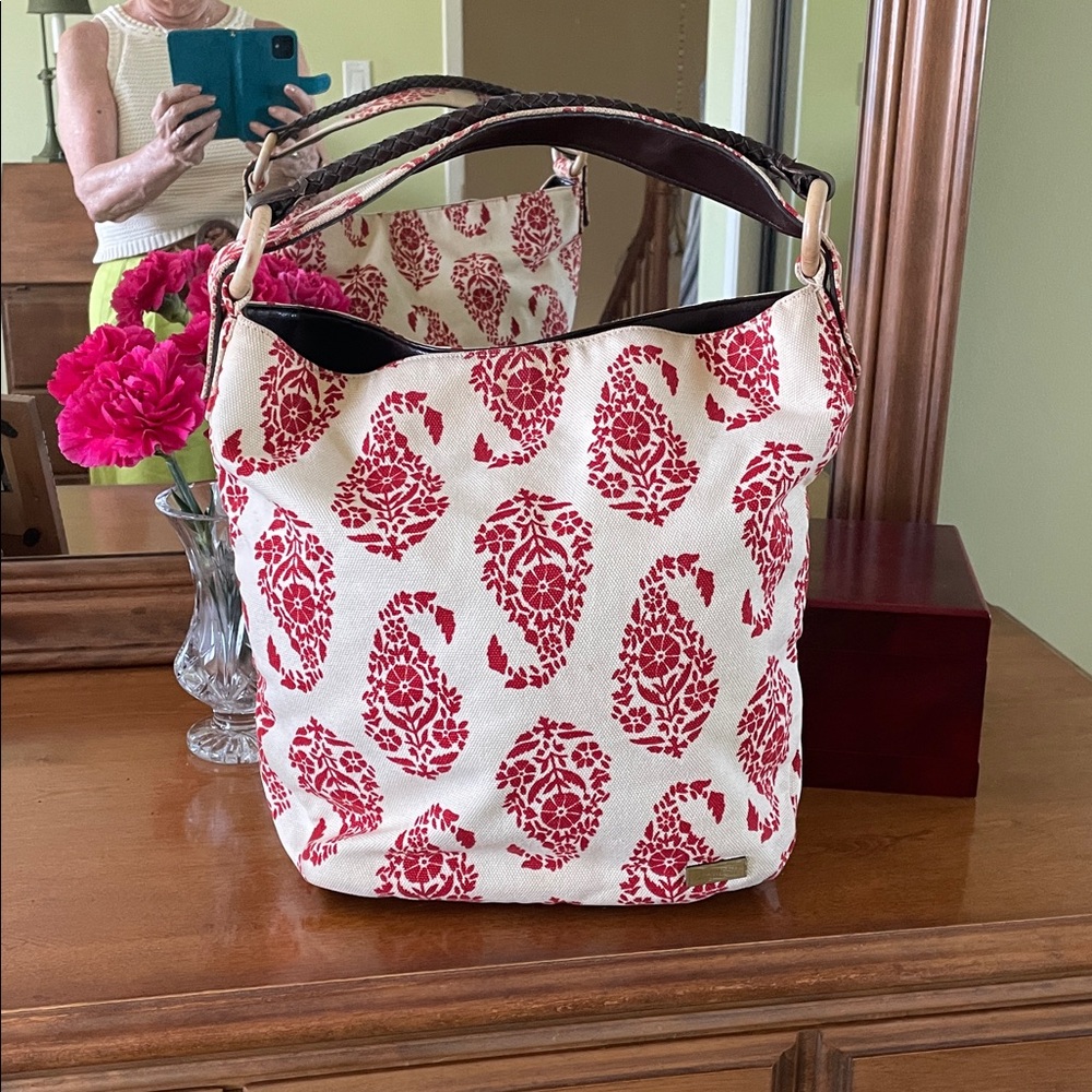 STEPHANIE JOHNSON ABSTRACT FLORAL TOTE Excellent Condition!